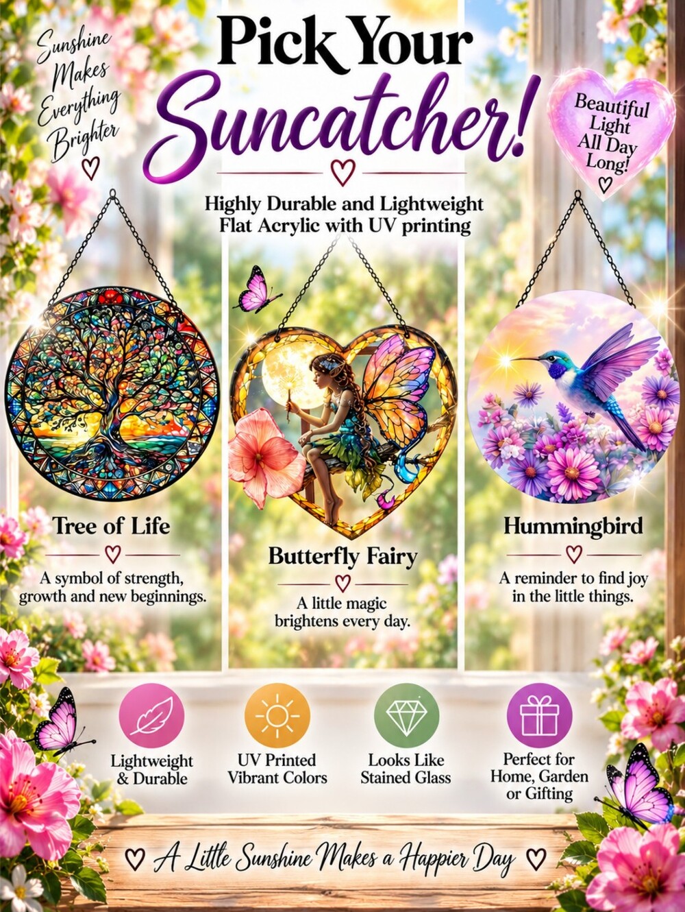 Colorful Acrylic Suncatchers PICK YOUR FAVORITE!